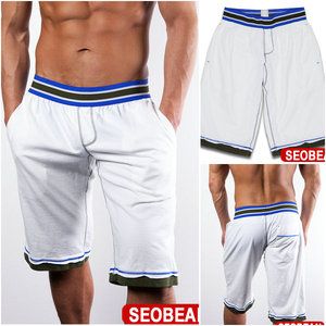 New 72 Cotton Mens Casual Shorts White Home Pants Running Shorts Size 