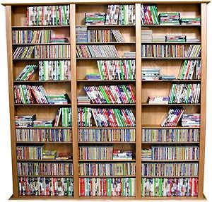 CD DVD Wall Rack Media Storage Tower in Oak 2413OA