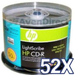 50 HP 52x Lightscribe CD R Gold V 1 2 Blank Media CD