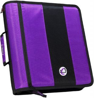 Features of Case it 2 Inch Ring Zipper Binder, Purple, D 250 PUR