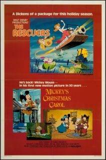 Rescuers, The/Mickeys Christmas Carol 1983 Re Release One Sheet Movie 