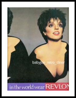 1987 LIZA MINNELLI Revlon Eye Makeup 2 Page PRINT AD Advertisement