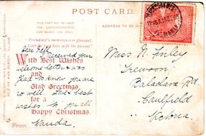 Tasmania to Caulfield Australia Vintage Postcard 1909