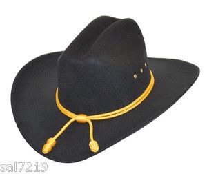 New Black Cattleman Style Cavalry Hat Civil War Replica Western Faux 