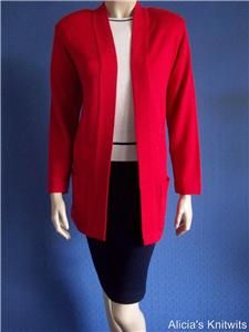 Castleberry  Santana Knit Red Open Front Jacket 6 