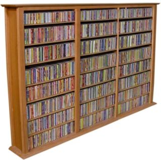 Walnut Triple 1392 CD DVD Media Storage Tower Cabinet