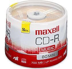 Maxell CD R 80 MU 50 Spindle Digital Audio Music CDR 625156 Blank 