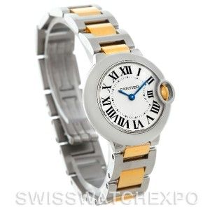 Cartier Ballon Blue Steel and 18K Yellow Gold W69007Z3 Ladies Watch 