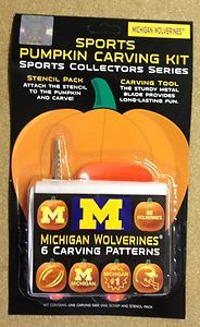 Michigan Wolverines Pumpkin Carving Kit with Stencils New Free 