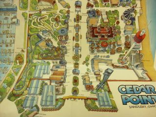 Vintg Cedar Point Ohio Amusement Park Map Intro Magnum XL200 Disaster 