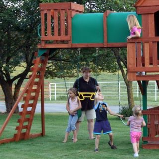New Woodridge Cedar Wood Giant Playground Swing Set Slide Huge Play 