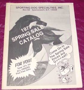 Sporting Dog Specialties Catalog 1977 Spencerport NY