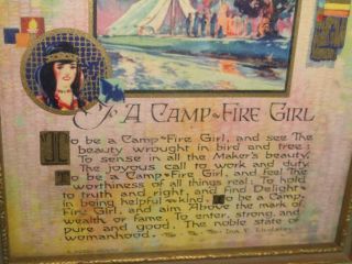 Vintage Buzza Motto Print   A Camp Fire Girl BY Ina Lindsley