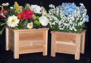 All Natural Cedar Planter Box Flower Garden Pair