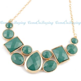Colors 2012 Fashion Golden Chain Water Drop Oval Resin Beads Pendant 