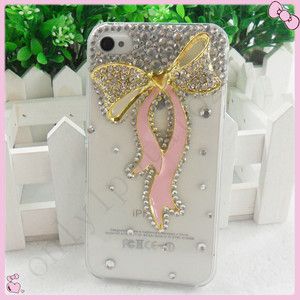 Pink Cute 3D Bowknot Rhinestone Cell Phone Case Cover Shell Skin for 