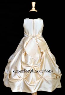 Taffeta Flower Girl Dress Champagne 12 18M 2 4 6 8 10