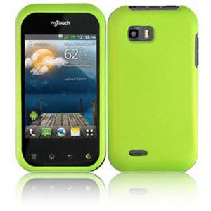 Mobile LG myTouch Q Slide C800 Neon Green Rubberized Hard Case Phone 