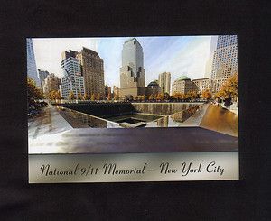    Memorial 9 11 New York City Postcard World Trade Center Twin Towers