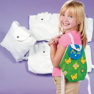 Childrens Canvas White Backpacks Fabric Craft Painting