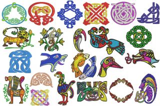 Huge Celtic Machine Embroidery Designs FREE FONT CD #1 Brother Formats 