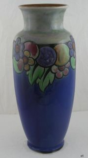 Huge Royal Doulton Floral Fruit Pottery Vase Bawstead