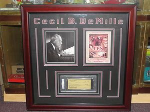 CECIL B DeMILLE hand signed rare check and Framed Display PSA DNA