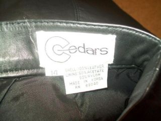 Cedars Black Knee Lenth Leather Pencil Skirt Ladies Size 14 NEW