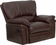    Brown Leather Recliner Home Office Chair Plush Overstuffed Oversized
