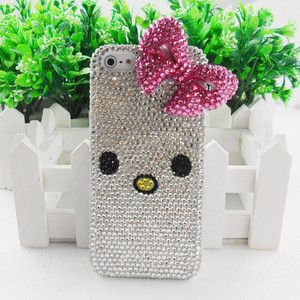 Red Rhinestone Bowknot Mobile Phone Cell Phone Case Cover Shell Skin 