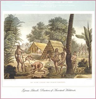 Guam Antique Freycinet Color Prints of 1819 Life on Guam Perfect for 