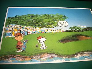 Charles Schulz Signed Limited Edition 44 500 You The Dog Golf Theme 
