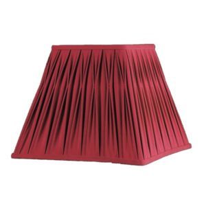   Wide Square Clip on Chandelier Lamp Shade Red Faux Silk Fabric