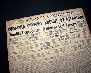 Great Coca Cola Company Sold ASA Candler 1919 Newspaper