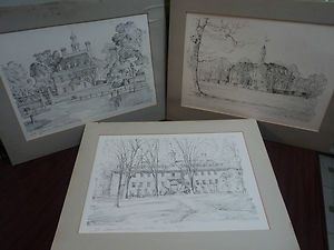 Pencil Sketch Prints by Charles H Overly   Wren, Capital, Governors 