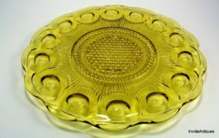 Vintage Amber Depression Ware Cake Plate Manhattan Pattern by U s 