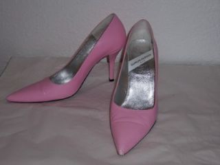charles jourdan paris pink leather heels 6 m