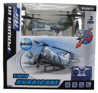 Twin Hurricane Chinook 3 Channel Remote Control Gyro RC Helicopter 