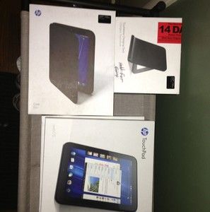 HP TouchPad 16GB Touchstone Charger HP Brand Folio Case Bundle