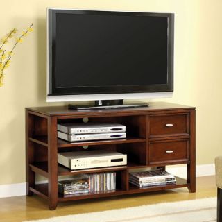 Solid Wood Cayley Oak Finish Entertainment Console TV Stand