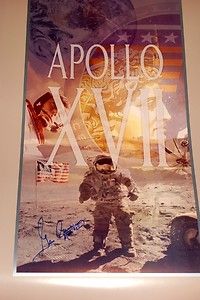 Astronaut and Moonwalker Gene Cernan Autographed Apollo 17 Poster 