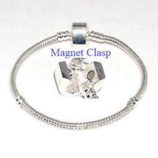   Silver Snake Chain Charm Bracelets Fit European Beads ☆BP06
