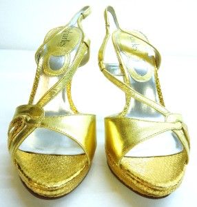 Charles by Charles David Womens Anise Platform Sandal Gold Size 7 5 M 