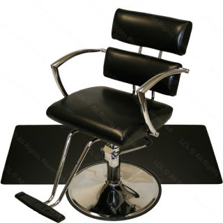 Chrome Arm Hydraulic Barber Chair Square Mat Hair Chairs Beauty Salon 