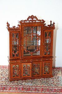 Dollhouse Miniature Charles II Display Cabinet Hutch