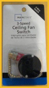 Mainstays 3 Speed 4 Wire Ceiling Fan Switch New w Installation 