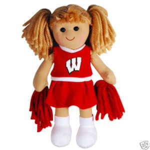 Wisconsin Cheerleader Doll New Badgers Baby Cheer Rag