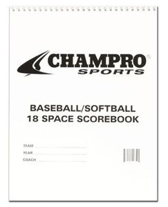 Champro Sports® Baseball Softball Scorebook 18 Player Spaces Line Up 