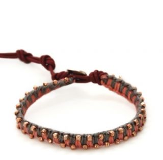 Chan Luu Leather & Pink Cord with Rose Gold Nuggets Bracelet