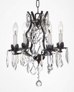 NEW VERSAILLES COLLECTION WROUGHT IRON AND CRYSTAL CHANDELIERS